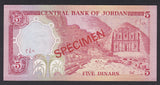 Jordan Specimen 5 dinars ND P.19s UNC