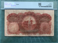 Palestine 5 Pounds of 1939 P.8c ,PMG FINE 15